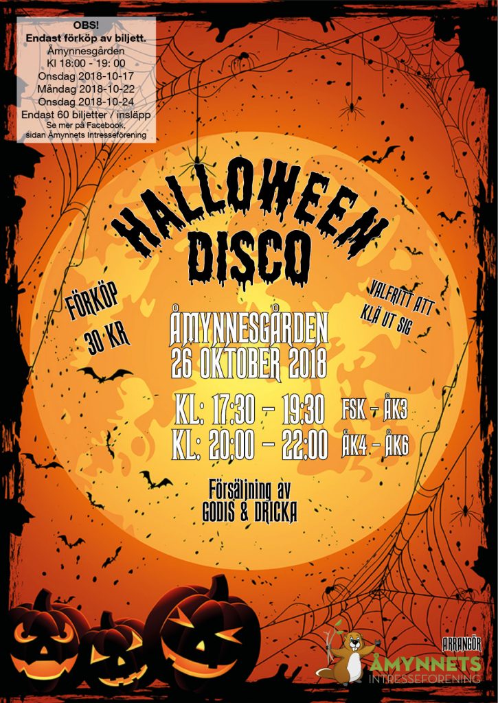 Inbjudan Halloweendisco 2018